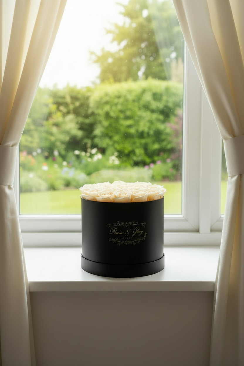 26 Champagne Round Black Box