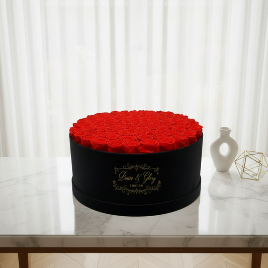 99 Red Roses Black Velvet Box