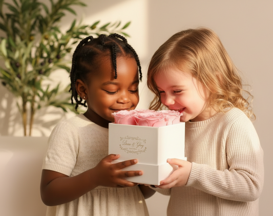 4 Pink Square White Box
