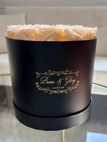 18 Champagne Round Black Box