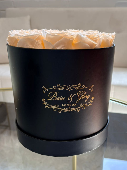 18 Champagne Round Black Box