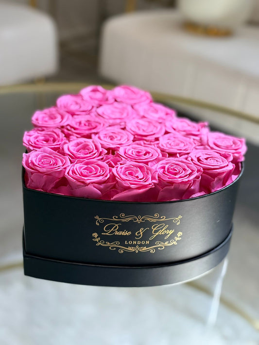 20 Sweet Pink Heart Black Box