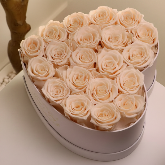 20 Champagne Heart White Box